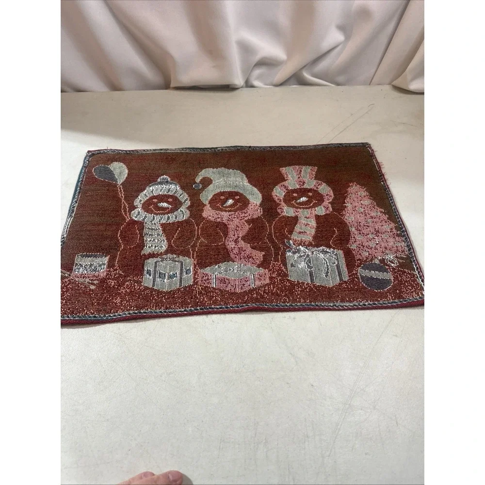 5 Tapestry Snowmen Family Placemats Holiday Christmas Snow Vintage